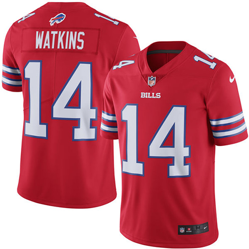 Men's Limited Sammy Watkins Nike Jersey Red - #14 Rush NFL Buffalo Bills